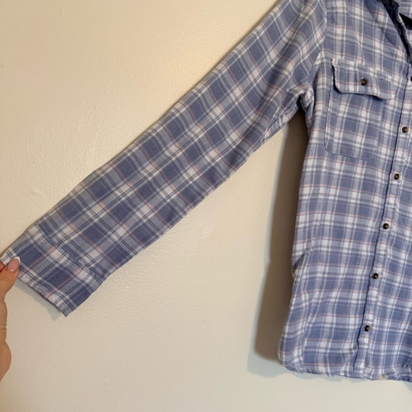 Hollister | Light Blue Plaid Button-Down Shirt - Picture 4 of 5
